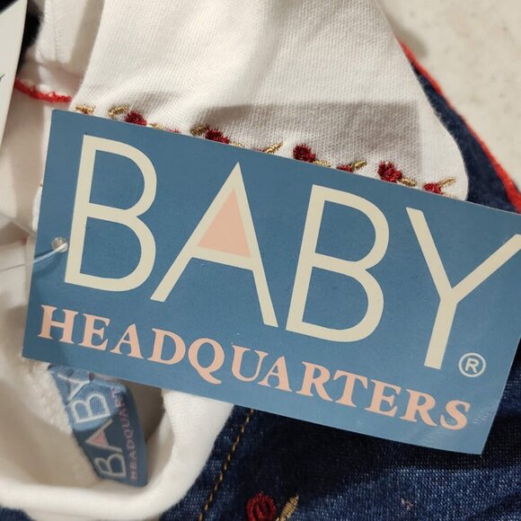 Baby Headquarters YK 2 Piece Set 18 Months Denim Dress & Snap Bottom Top NWT - Picture 13 of 14